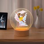 Henkilökohtainen sarjakuva Skate Girl Birth Flower Akryyli LED yövalo puinen pohja ja nimi huoneen sisustus syntymäpäivälahja Skate Lover Girlille syntymäpäivälahja