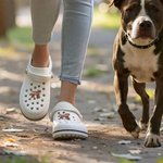Personnalisé Chien Silhouette chaussures sabots Charms avec nom Chaussures Décoration quotidienne Cadeau d'anniversaire pour les amoureux de l'animal