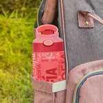 Botella de agua personalizada con nombre y pajita de silicona 355 ml regalo del Día del Niño o la vuelta al cole para niños