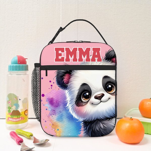 Personalised Cartoon Animals Multicolour Insulated Lunch Bag with Name Daily Travel Back to School Birthday Gift for Boys Girls