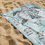 Personalized Sea Turtle In A World Full of Grandmas Quick Dry Oversized Beach Towel with 1-12 Names Summer Vacation Beach Party Gift for Grandma