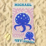 Personalizzato Art Ocean Jellyfish Whale Animals Plants Quick Dry Oversize 2 in 1 Backpack Beach Towel with Name Party Travel Gift for Kids Adults