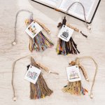 Personalized Boho NFC Daily Bible Verse Prayer Tassel with Text and Beads Cross Bible Study Accessory Baptism Christian Gift for Family Friends