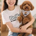 Personalisierte Hund Muster Streifen Design Haustier Foto Multicolor Soft T-shirt Haustier Weste Haustier Lätzchen Set mit Namen Geburtstag Geschenk für Hundeliebhaber