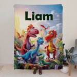 Personalized Monster Trucks Dinosaurs Fantasy Unicorns Soft Throw Blanket with Name Home Decor Birthday Gift for Kids
