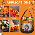 Henkilökohtainen Face Photo Wizard muumio vampyyri Trick or Treat Bag Candy ämpäri nimi Halloween Party suosii lahja pojille tytöille
