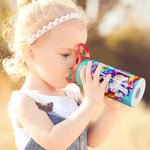 Personalisierte Dinosaurier Fantasy Einhorn Name 12 oz Kind isolierte Wasserflasche mit Griff und Silikon Stroh Geburtstag zurück zu Schule Geschenk für Junge Mädchen