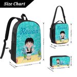Personalised Cute Cartoon Characters Multicolour Backpack Lunch Bag Pencil Case Set with Name Back to School Birthday Gift for Boys Girls