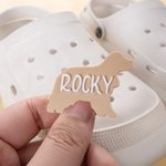 Personnalisé Chien Silhouette chaussures sabots Charms avec nom Chaussures Décoration quotidienne Cadeau d'anniversaire pour les amoureux de l'animal