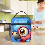 Personlig, flerfarget, isolert matpose med navn, daglig reise, tilbake til skolen, bursdagsgave til gutter og jenter