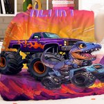 Personalized Monster Trucks Dinosaurs Fantasy Unicorns Soft Throw Blanket with Name Home Decor Birthday Gift for Kids