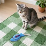 Personalised Fish Shape Embroidered Name Cat Toy with Catnip and Braided Rope Tassels Cat Birthday Adoption Anniversary Gift for Cat Owner Lover