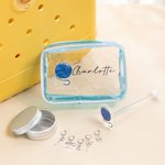 Personalized Yarn Ball Yarn Spinner Clear Storage Bag Set with Name and Stitch Marker Crochet Knitting Accessory Birthday Gift for Craft Lovers
