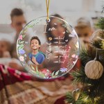 Ornement personnalisé en acrylique avec photo de naissance et nom Décoration de l'arbre Noël Anniversaire Cadeau pour la famille Ami