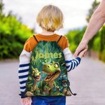 Personalised 3D Cartoon Dinosaur Fantasy Unicorn Portable Drawstring Backpack Bag with Name Daily Use Travel Accessories Birthday Gift for Kids