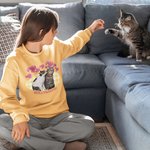 Personalized Multicolour Special Cat Dog Photo Design Soft T-shirt Sweatshirt Hoodie with Name Pet Party Birthday Gift for Kids Adults Pet Lovers