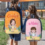 Personalised Cute Cartoon Characters Multicolour Backpack Lunch Bag Pencil Case Set with Name Back to School Birthday Gift for Boys Girls