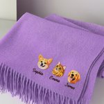 Henkilökohtainen 1-3 kirjailtu Pet Face Photos Super pehmeä lämmin huivi nimet muoti lisävaruste Birthay lahja perheen lemmikkieläinten ystäville