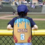 Personalized Ice Cream Dripping Baseball Sports Backpack Lunch Bag Pencil Case Set with Name and Number Back to School Gift for Kids Students