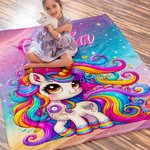 Personalized Monster Trucks Dinosaurs Fantasy Unicorns Soft Throw Blanket with Name Home Decor Birthday Gift for Kids