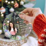 Ornement personnalisé en acrylique avec photo de naissance et nom Décoration de l'arbre Noël Anniversaire Cadeau pour la famille Ami