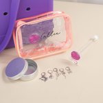 Personalized Yarn Ball Yarn Spinner Clear Storage Bag Set with Name and Stitch Marker Crochet Knitting Accessory Birthday Gift for Craft Lovers