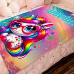Personalized Monster Trucks Dinosaurs Fantasy Unicorns Soft Throw Blanket with Name Home Decor Birthday Gift for Kids