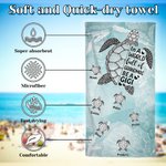 Personalized Sea Turtle In A World Full of Grandmas Quick Dry Oversized Beach Towel with 1-12 Names Summer Vacation Beach Party Gift for Grandma