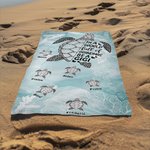 Personalized Sea Turtle In A World Full of Grandmas Quick Dry Oversized Beach Towel with 1-12 Names Summer Vacation Beach Party Gift for Grandma