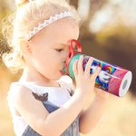 Bouteille d'eau isotherme personnalisée Dinosaure Fantaisie Licorne 12 oz avec poignée nominative et paille en silicone Cadeau d'anniversaire et de rentrée scolaire pour enfants