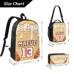 Personalized Ice Cream Dripping Baseball Sports Backpack Lunch Bag Pencil Case Set with Name and Number Back to School Gift for Kids Students