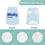 Personalisierte Hund Muster Streifen Design Haustier Foto Multicolor Soft T-shirt Haustier Weste Haustier Lätzchen Set mit Namen Geburtstag Geschenk für Hundeliebhaber