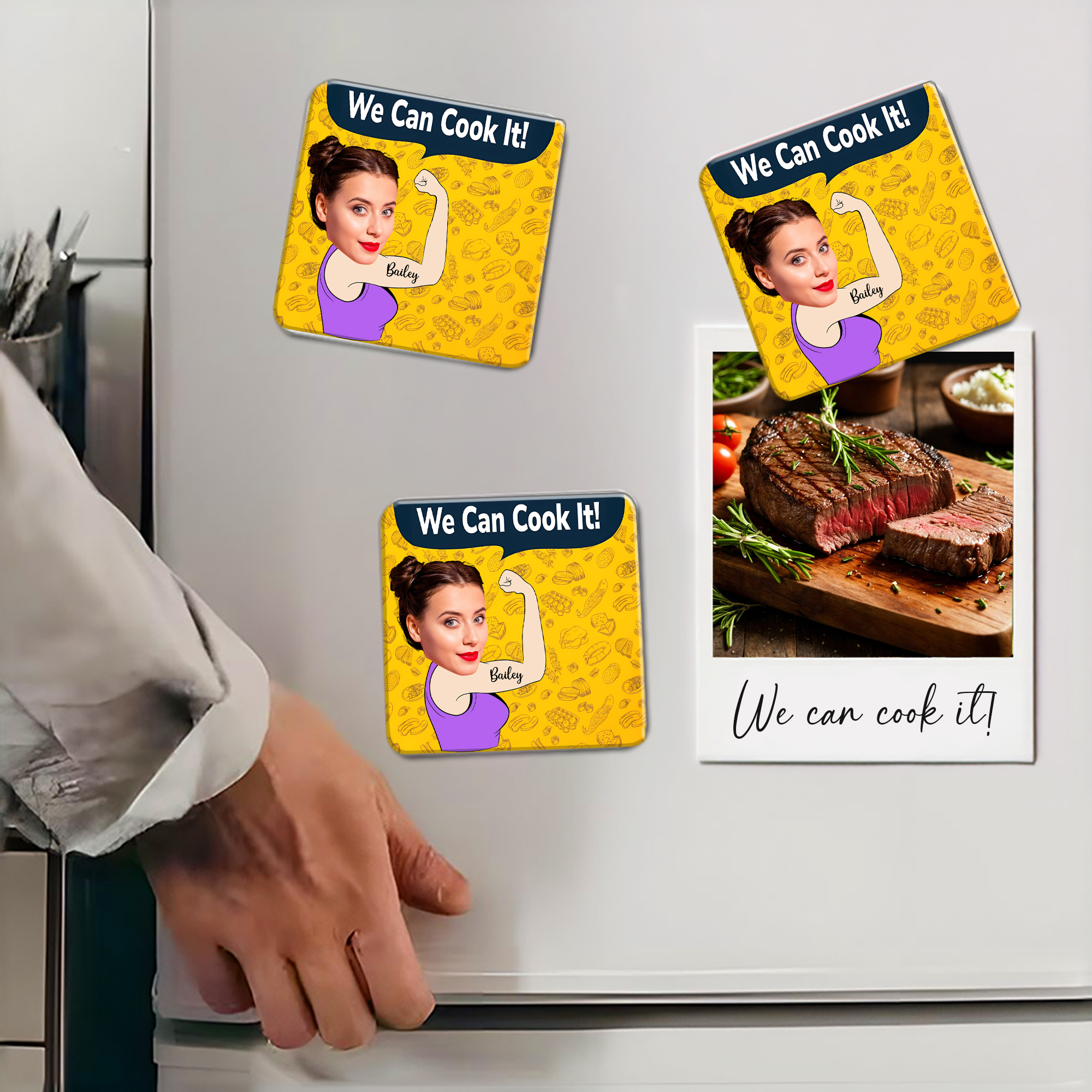 Aimant frigo en acrylique personnalisé avec nom Cadeau d'anniversaire pour les passionnés de cuisine