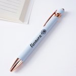 Penna a sfera retrattile personalizzata colori Morandi con fiore di nascita e nome festa dell'insegnante o compleanno regalo per studenti e dipendenti