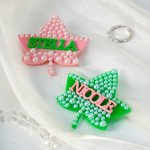 Personalized Inlaid Pearl Ivy Sorority Pin Badge with Name Initiation Ceremonie Gift for Sorors