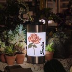 Personalized Birth Flower Waterproof Solar Garden Light with Name Removable Garden Decoration Birthday Gift for Family Gardening Lovers