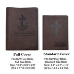 Personalised Cross Bible Verse PU Leather Bible Cover Case with Name and Pen Holder Birthday Religious Baptism Gift for Christians