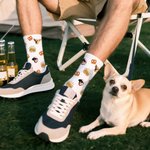 Personalized Pretzel Beer 1-2 Face Photos Soft Breathable Crew Mid-Calf Socks Beer Festival Party Gift for Bartenders Drinkers