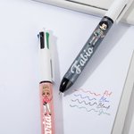 Penna retrattile 4 in 1 personalizzata glitter con nome e personaggio cartone animato regalo ideale per anniversario e festa per insegnanti