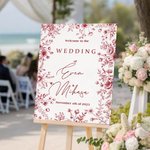 Personalized Toile De Jouy Style Acrylic Canvas Wedding Welcome Sign Poster with Names Wedding Gift for Bride Groom