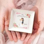 Personalized Mother and Bride Cartoon Character Trinket Jewelry Dish with Name Home Decor Wedding Bridal Appreciation Gift for Bride Mom