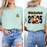 Personalized Oktoberfest 2025 Cartoon Character 100% Cotton Kid Adult T-shirt with Initial Beer Theme Party Birthday Gift for Beer Lovers Kids