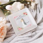 Personalized Mother and Bride Cartoon Character Trinket Jewelry Dish with Name Home Decor Wedding Bridal Appreciation Gift for Bride Mom