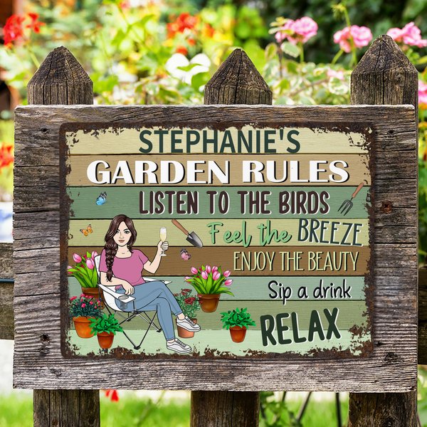 Henkilökohtainen Retro Puutarha Sarjakuvahahmo Metalli merkki nimi Garden Decor Syntymäpäivä Vuosipäivä lahja perheelle puutarhanhoito ystäville