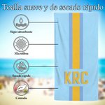 Toalla de playa a rayas personalizada de secado rápido con monograma para vacaciones de verano y viajes regalo de cumpleaños para ella