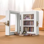 Personalized Shake Away Your Anxiety Miniature Bookshelf with Text and 60 Pcs Mini Books Home Library Decor Birthday Gift for Bookworms