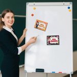 Personalized Cartoon Character Multicolour Fridge Magnet with Title and Surname Back to School Birthday Teacher's Day Appreciation Gift for Teachers