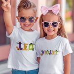 Personalized Cute Ghost Pumpkin Alphabet 100% Cotton Kid T-shirt Baby Bodysuit with Name Welcome Halloween Costume Holiday Gift for Kids