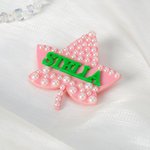 Personalized Inlaid Pearl Ivy Sorority Pin Badge with Name Initiation Ceremonie Gift for Sorors