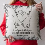 Toile De Jouy Personnalisée Housse d'Oreiller avec Noms Décoration d'Intérieur Cadeau d'Anniversaire pour Couple Famille